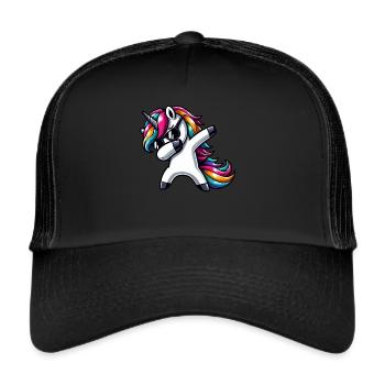 Licorne à pois surprise Rainbow Girl - Casquette trucker  - noir/noir - Devant