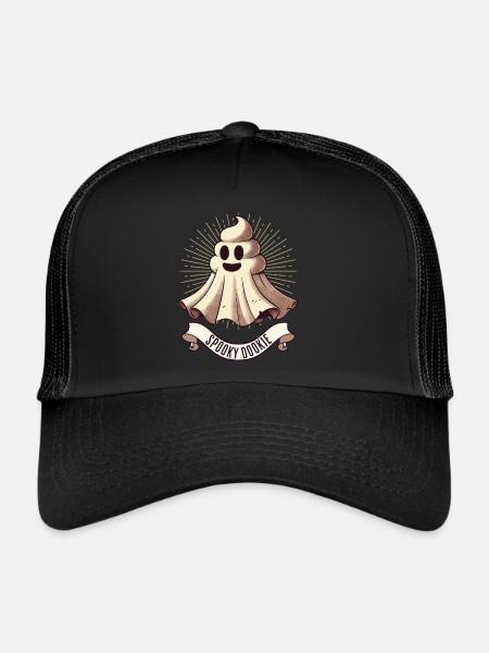 Drôle caca tas fantôme caca humoristique - Casquette trucker  - noir/noir - Devant