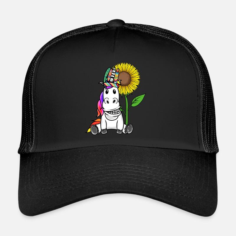 Hippie Pferd Pferde Gaul Sonnenblume Reiterin Trucker Cap