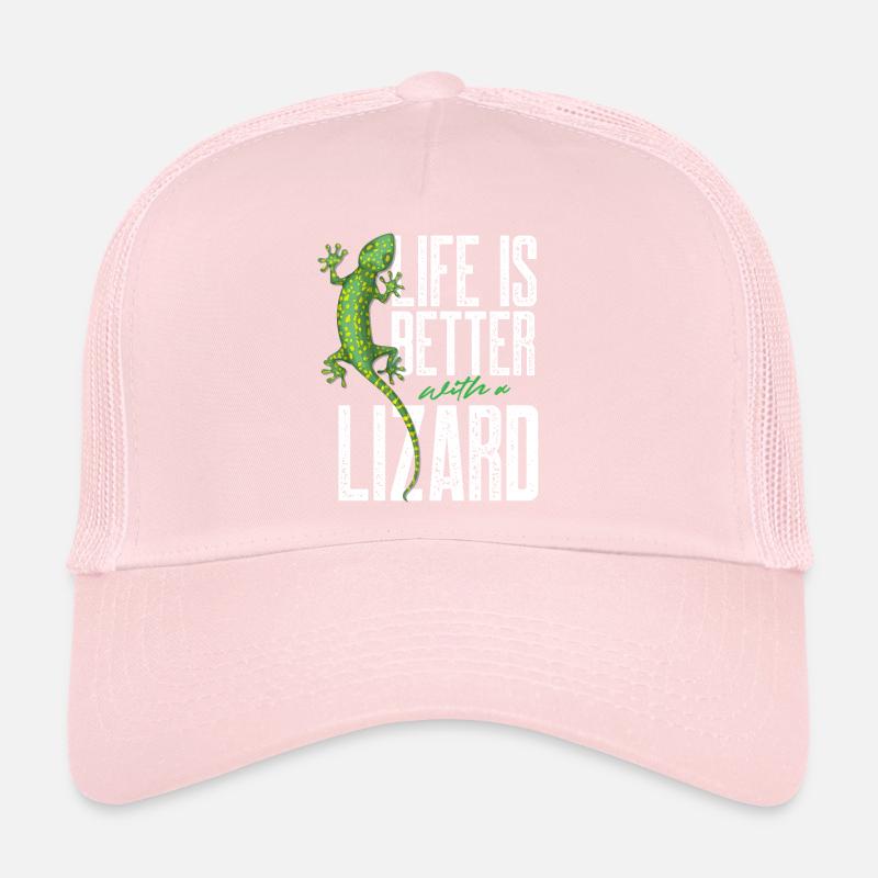 life is better with a lizard Design for a lizard Trucker Cap