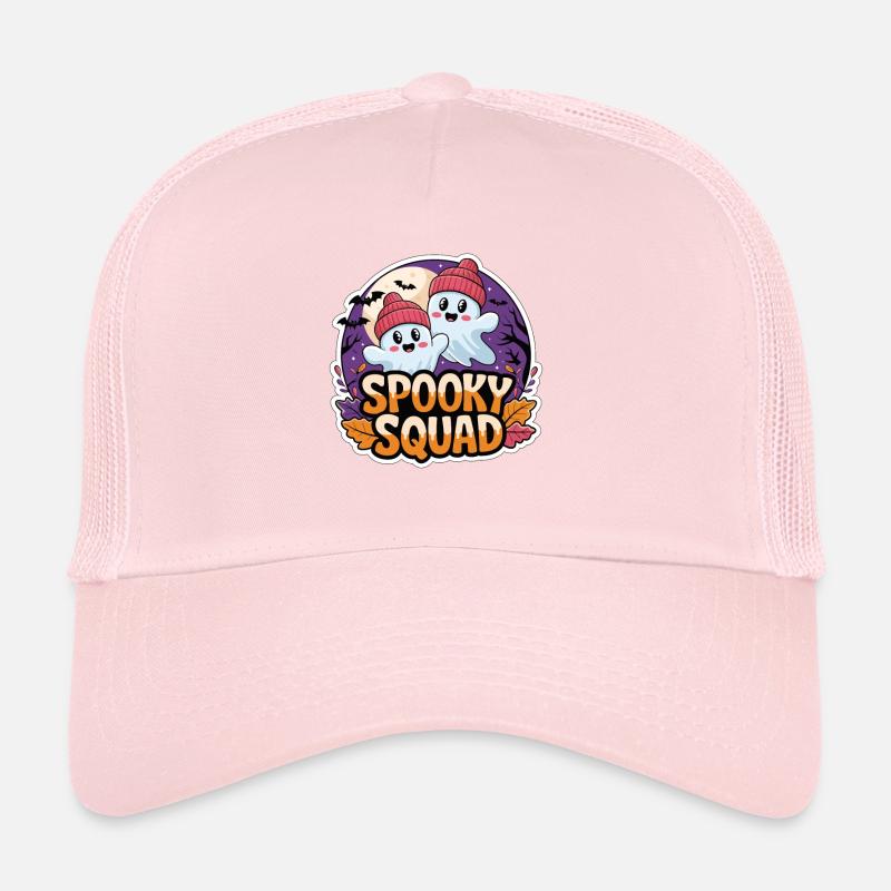 Halloween Spooky Squad Ghost with Hat Trucker Cap