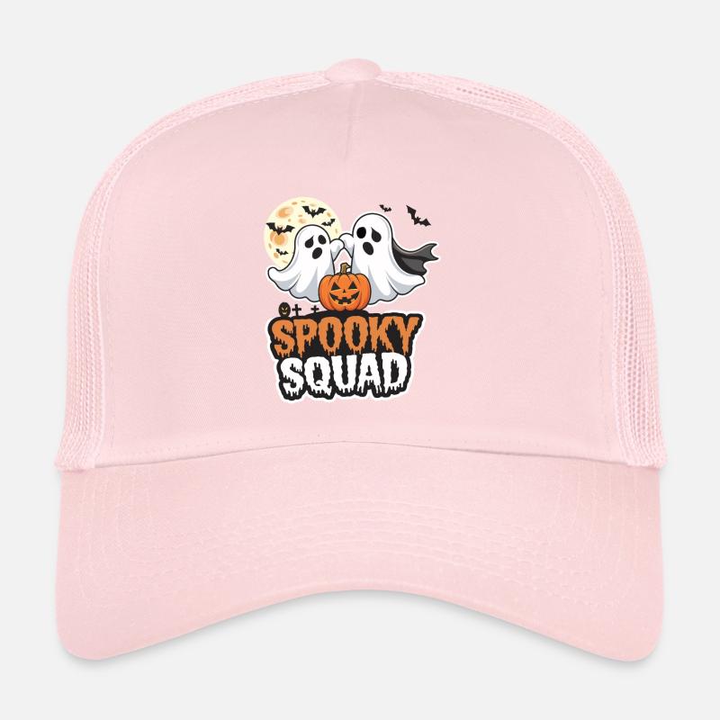 Halloween Spooky Squad Ghost with Hat Trucker Cap