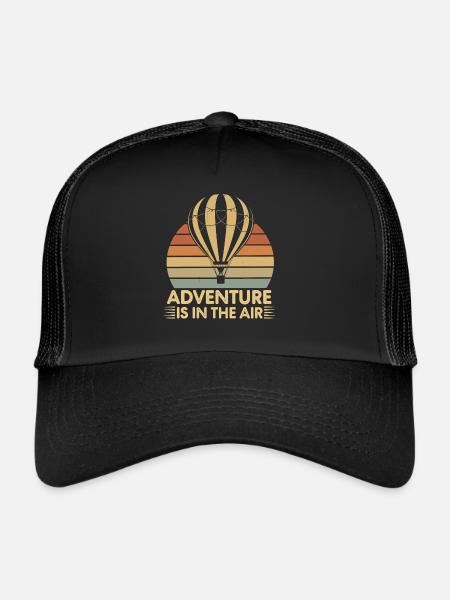 Adventure Is In The Air - Hot Air Balloon - Trucker Cap - black/black - Front