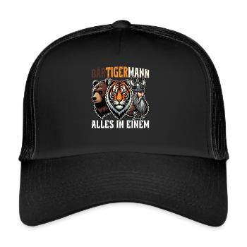 HOMME BARBU Viking barbe Homme Tigre Drôle - Casquette trucker  - noir/noir - Devant