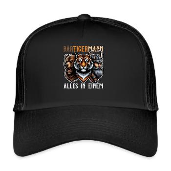HOMME BARBU Viking barbe Homme Tigre Drôle - Casquette trucker  - noir/noir - Devant