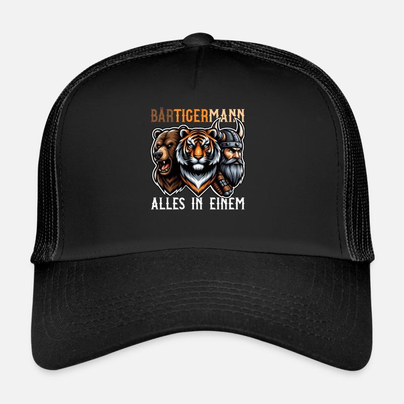 BÄRTIGERMANN Wikinger Bart Mann Tiger Lustige Trucker Cap