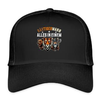HOMME BARBU Viking barbe Homme Tigre Drôle - Casquette trucker  - noir/noir - Devant