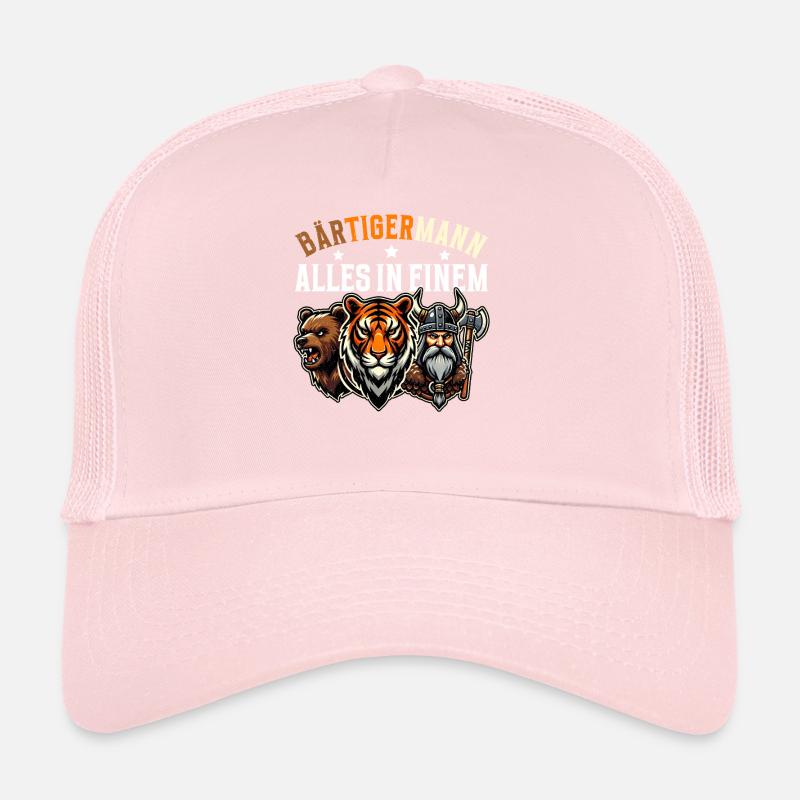 BEARDED MAN Viking Beard Man Tiger Funny Trucker Cap