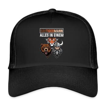 HOMME BARBU Viking barbe Homme Tigre Drôle - Casquette trucker  - noir/noir - Devant