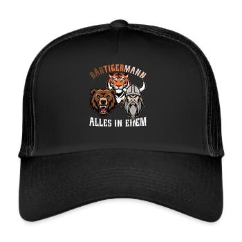 HOMME BARBU Viking barbe Homme Tigre Drôle - Casquette trucker  - noir/noir - Devant