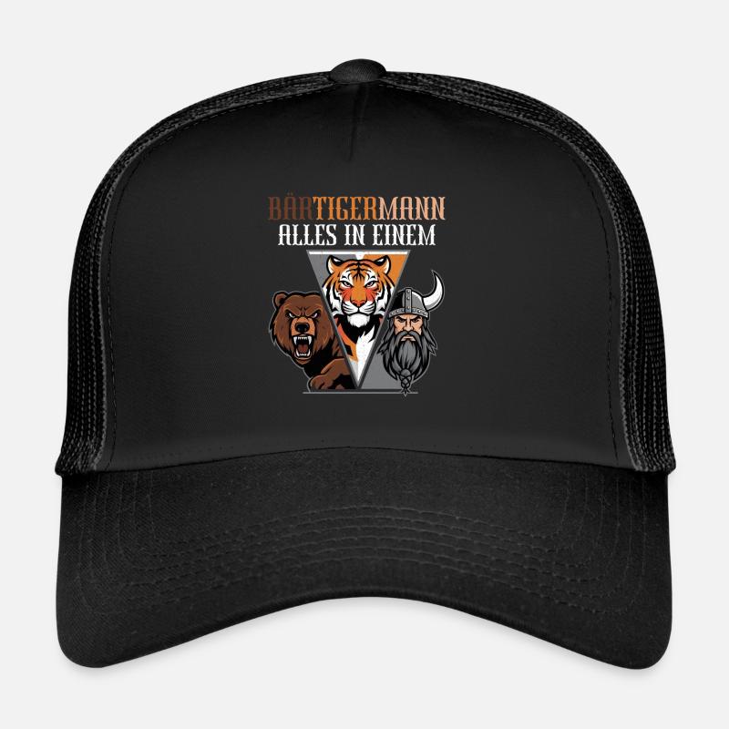 BÄRTIGERMANN Wikinger Bart Mann Tiger Lustige Trucker Cap
