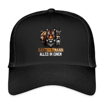 HOMME BARBU Viking barbe Homme Tigre Drôle - Casquette trucker  - noir/noir - Devant