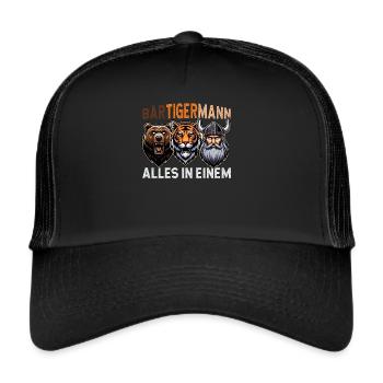 HOMME BARBU Viking barbe Homme Tigre Drôle - Casquette trucker  - noir/noir - Devant