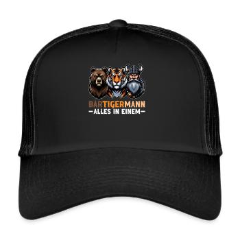 HOMME BARBU Viking barbe Homme Tigre Drôle - Casquette trucker  - noir/noir - Devant