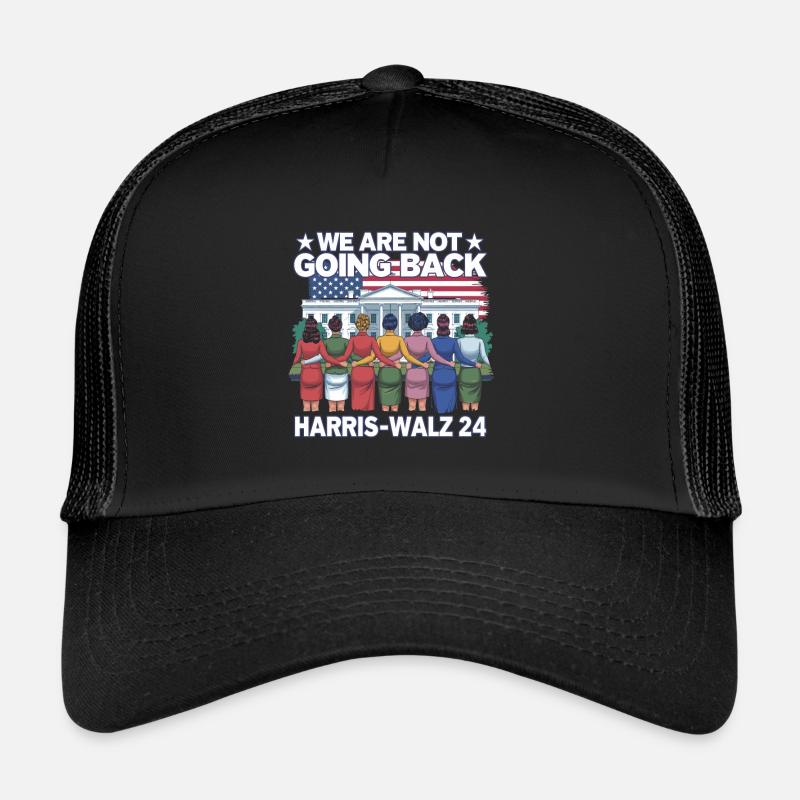 We Are Not Going Back Harris-Walz 2024 Political - Trucker Cap - Schwarz/Schwarz