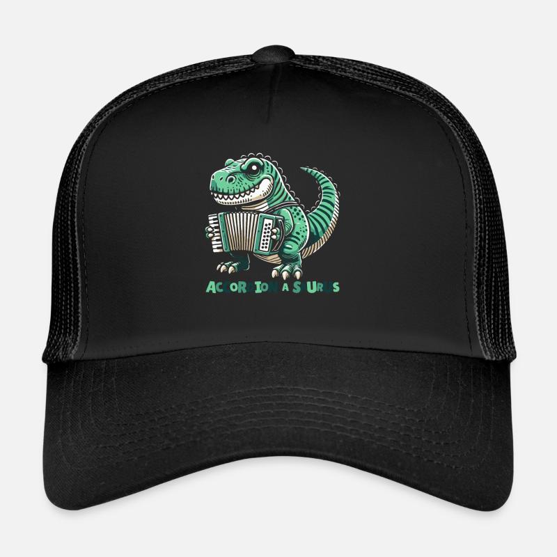 Akkordeon T Rex Dino - Trucker Cap - Schwarz/Schwarz