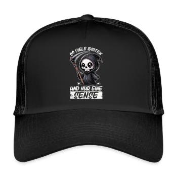 So many idiots and just a scythe of sarcasm - Trucker Cap - black/black - Front