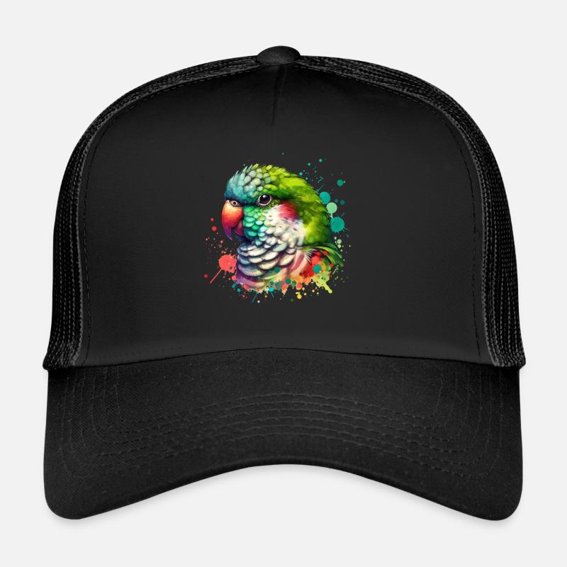 Monk Parakeet Motif Trucker Cap
