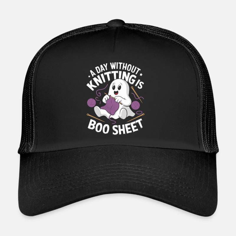 A Day Without Knitting Is Boo Sheet Ghost Trucker Cap