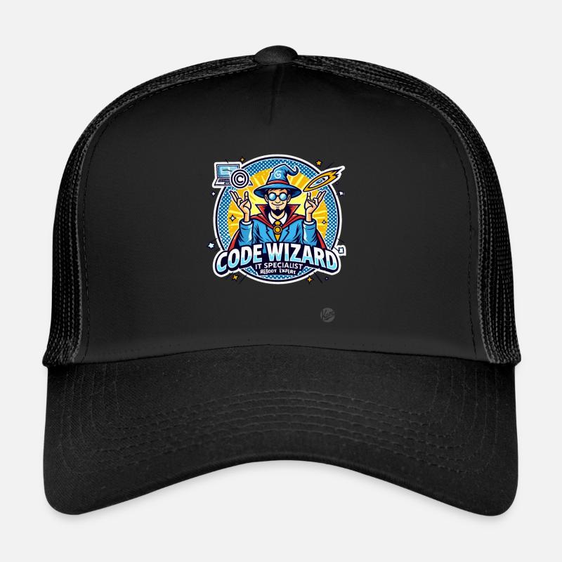 Code Wizard Restart Specialist IT Expert Trucker Cap