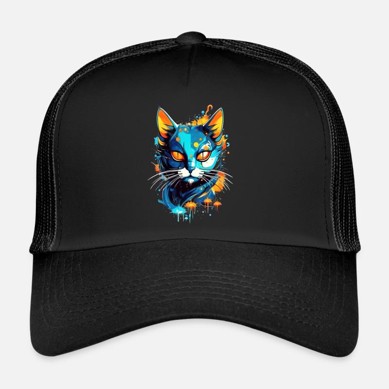 Chat cosmique coloré Casquette trucker 