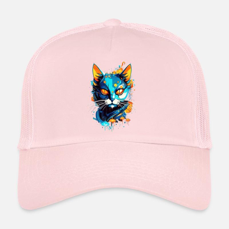 Chat de l’espace coloré Casquette trucker 