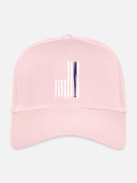 Baseball Sport Baseballspieler Pitcher Catcher USA - Trucker Cap - Hellrosa - Vorne