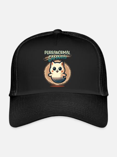 Purranormal Cattivity Spooky Cat Lover - Casquette trucker  - noir/noir - Devant