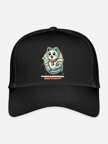 Purranormal Cattivity Spooky Cat Lover - Casquette trucker  - noir/noir - Devant