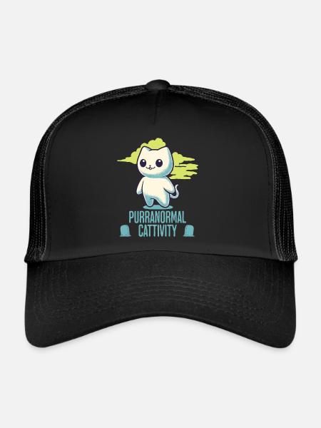 Purranormal Cattivity Spooky Cat Lover - Casquette trucker  - noir/noir - Devant