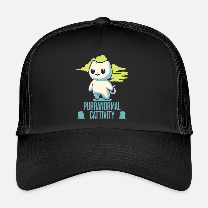 Purranormal Cattivity Spooky Cat Lover Trucker Cap