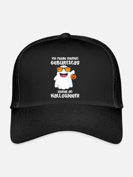 Fête d’Halloween JE FÊTE MON ANNIVERSAIRE - Casquette trucker  - noir/noir - Devant