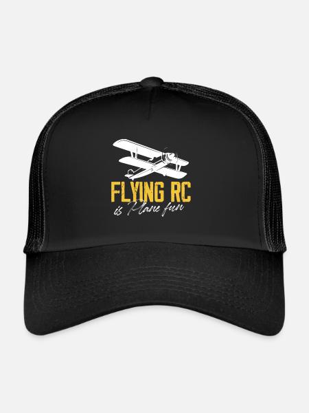 flying rc is plane fun Design for a rc plane - Trucker Cap - black/black - Front