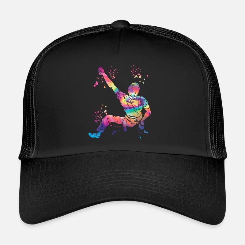 Boulderer Colorsplash Boulder Bouldern - Trucker Cap - Schwarz/Schwarz