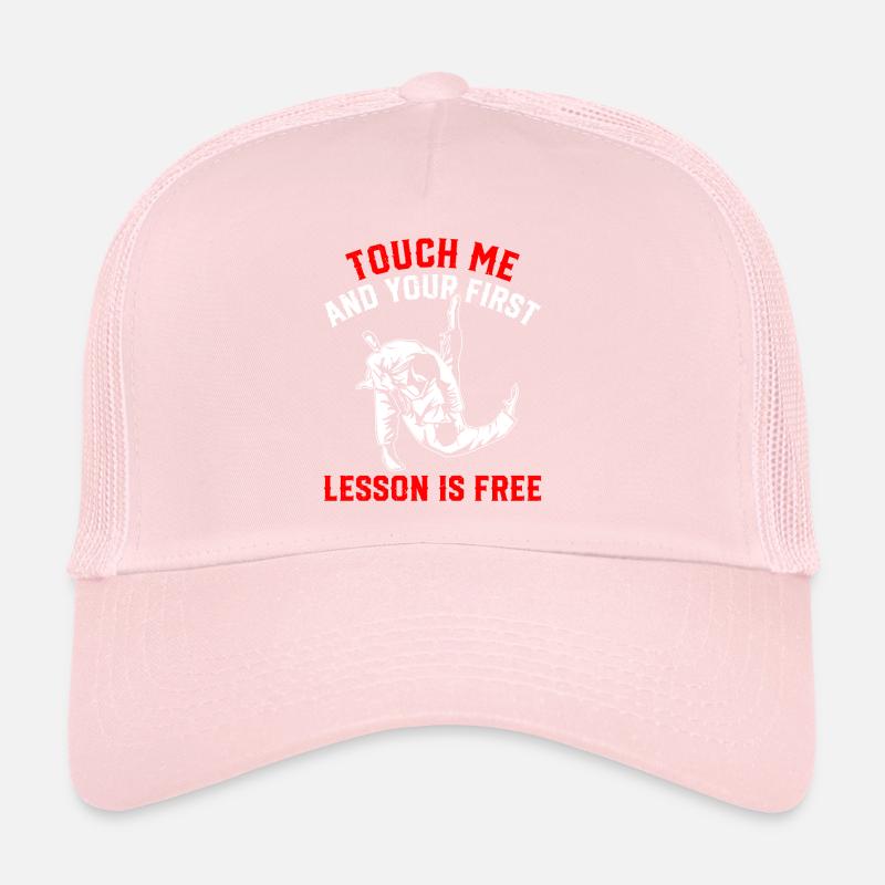 Touch me and your first lesson is free - Funny Jud Trucker Cap