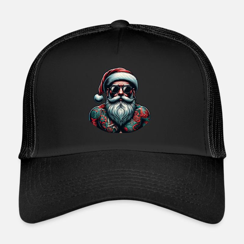 Père Noël tatoué encré Noël Casquette trucker 