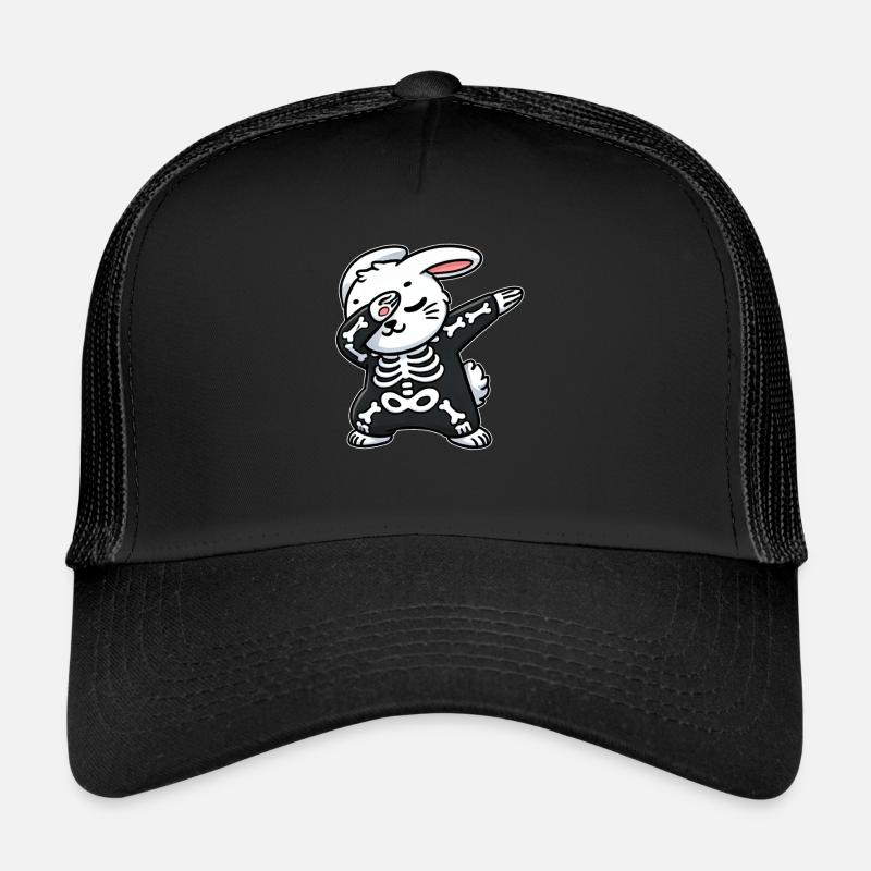 Halloween Rabbit Skeleton Cute Bunny Trucker Cap