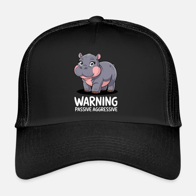 Moo Deng Avertissement Hippopotame passif agressif Casquette trucker 