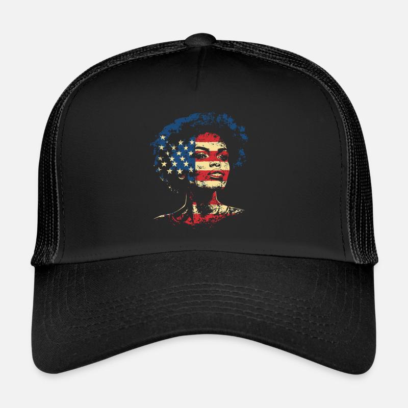 Afro Heritage États-Unis Drapeau Noir Histoire Art Casquette trucker 