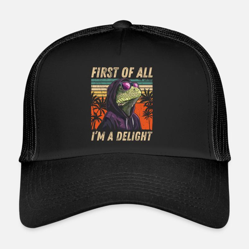 Sarcastic Iguana - Colorful Tropical Style Trucker Cap