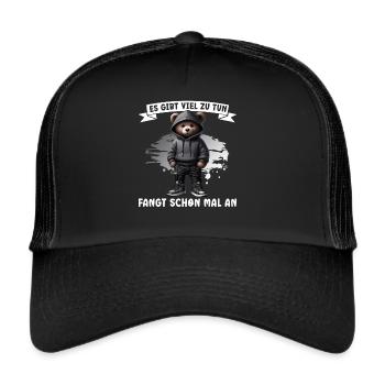 There's a lot to do Get started Teddy Bear - Trucker Cap - black/black - Front