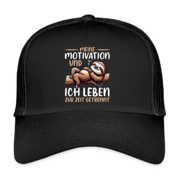 Meine motivation und ich leben zur zeit getrennt - Trucker Cap - Schwarz/Schwarz - Vorne