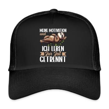 Meine motivation und ich leben zur zeit getrennt - Trucker Cap - Schwarz/Schwarz - Vorne