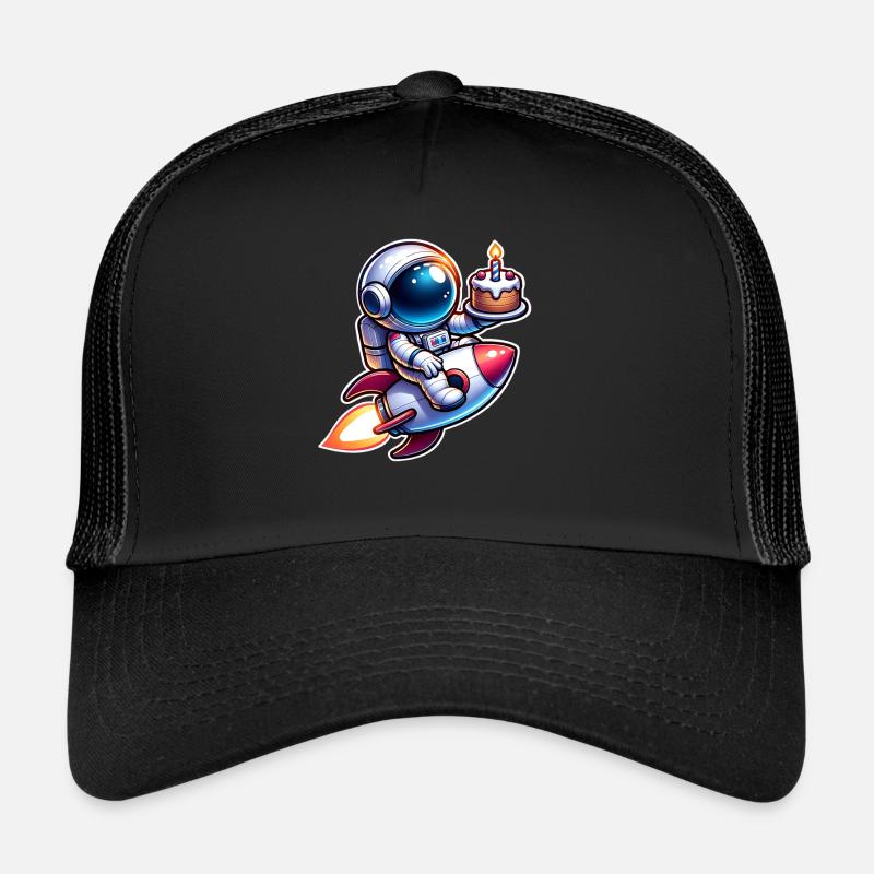 Astronaut Geburtstag - Trucker Cap - Schwarz/Schwarz