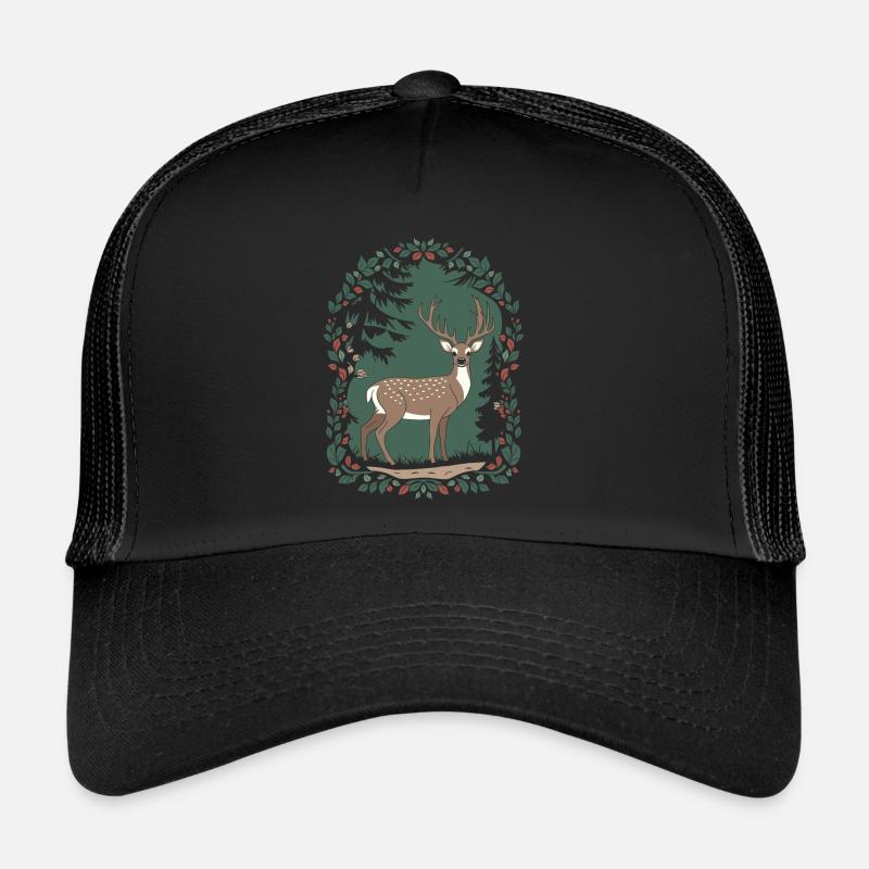 Magical deer scene in cottage core style Trucker Cap