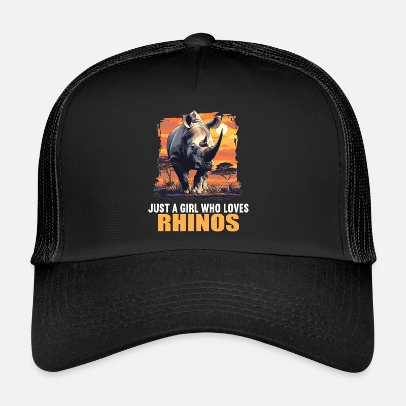 Rhino Nashörner Nashorn - Trucker Cap - Schwarz/Schwarz