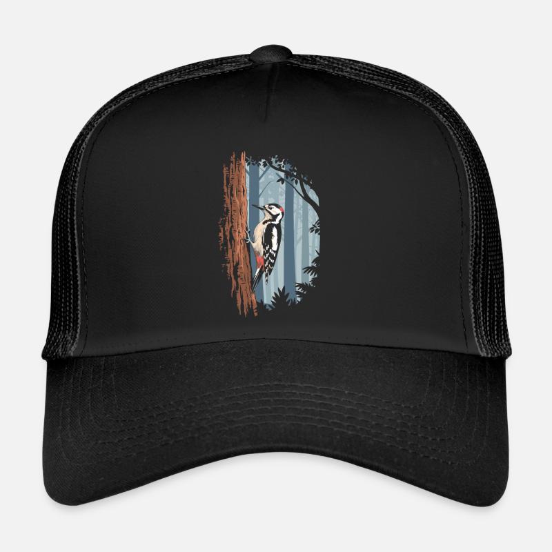 Pic épeiche dans la forêt mystique Casquette trucker 