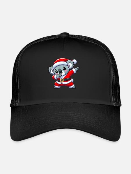Noël Koala Père Noël Drôle d’amoureux des koalas - Casquette trucker  - noir/noir - Devant