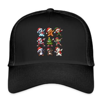 Dabbing Santa Elf Christmas Dance Squad Trendy - Trucker Cap - Schwarz/Schwarz - Vorne