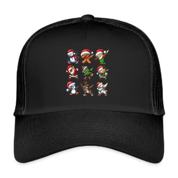 Dabbing Santa Elf Christmas Dance Squad Trendy - Trucker Cap - Schwarz/Schwarz - Vorne